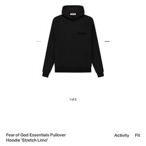 Fear of God Essentials Black Pullover Hoodie